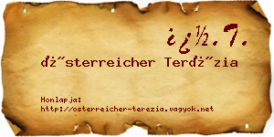 Österreicher Terézia névjegykártya